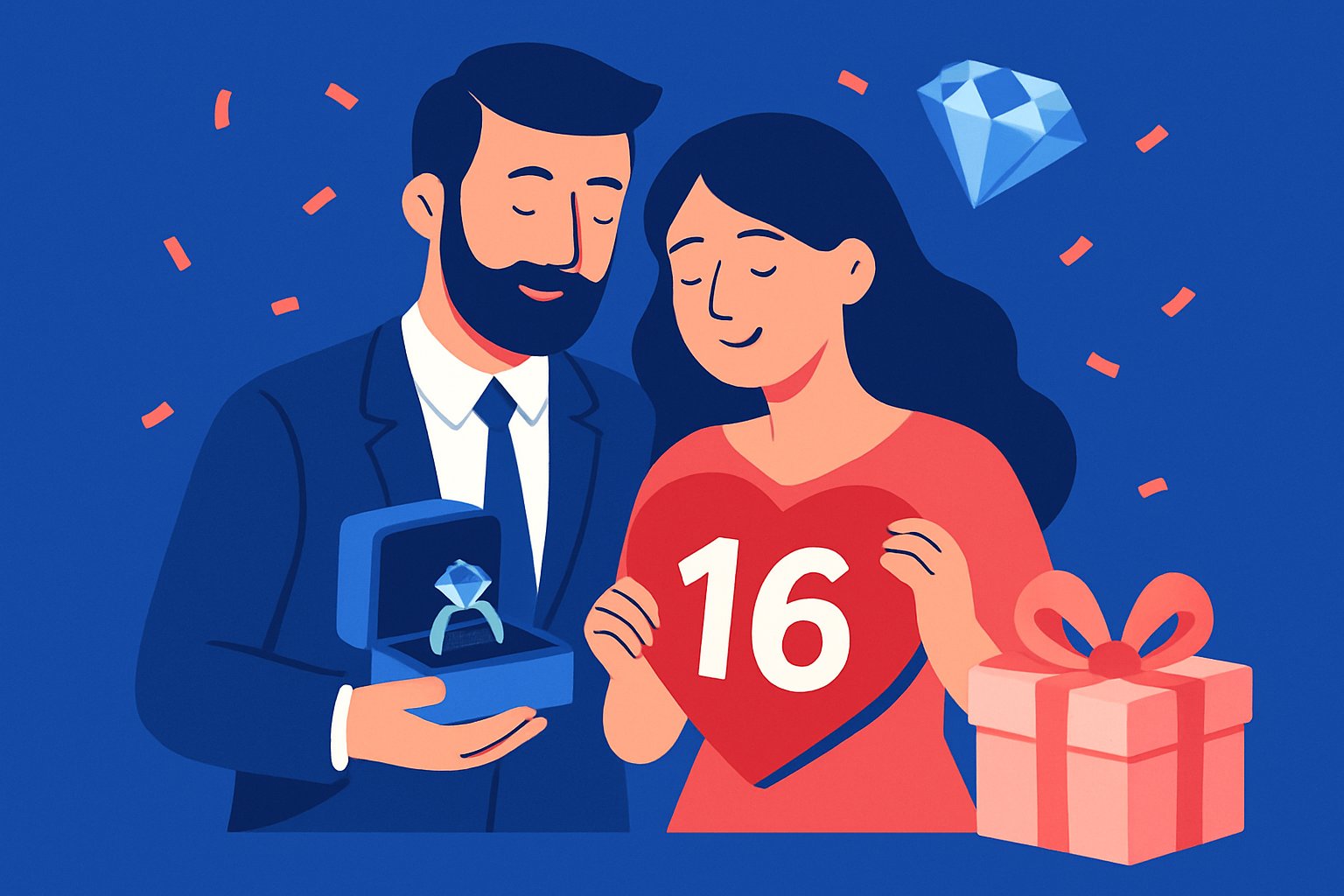 Noces de saphir : 30 idées et cadeaux pour célébrer vos 16 ans de mariage